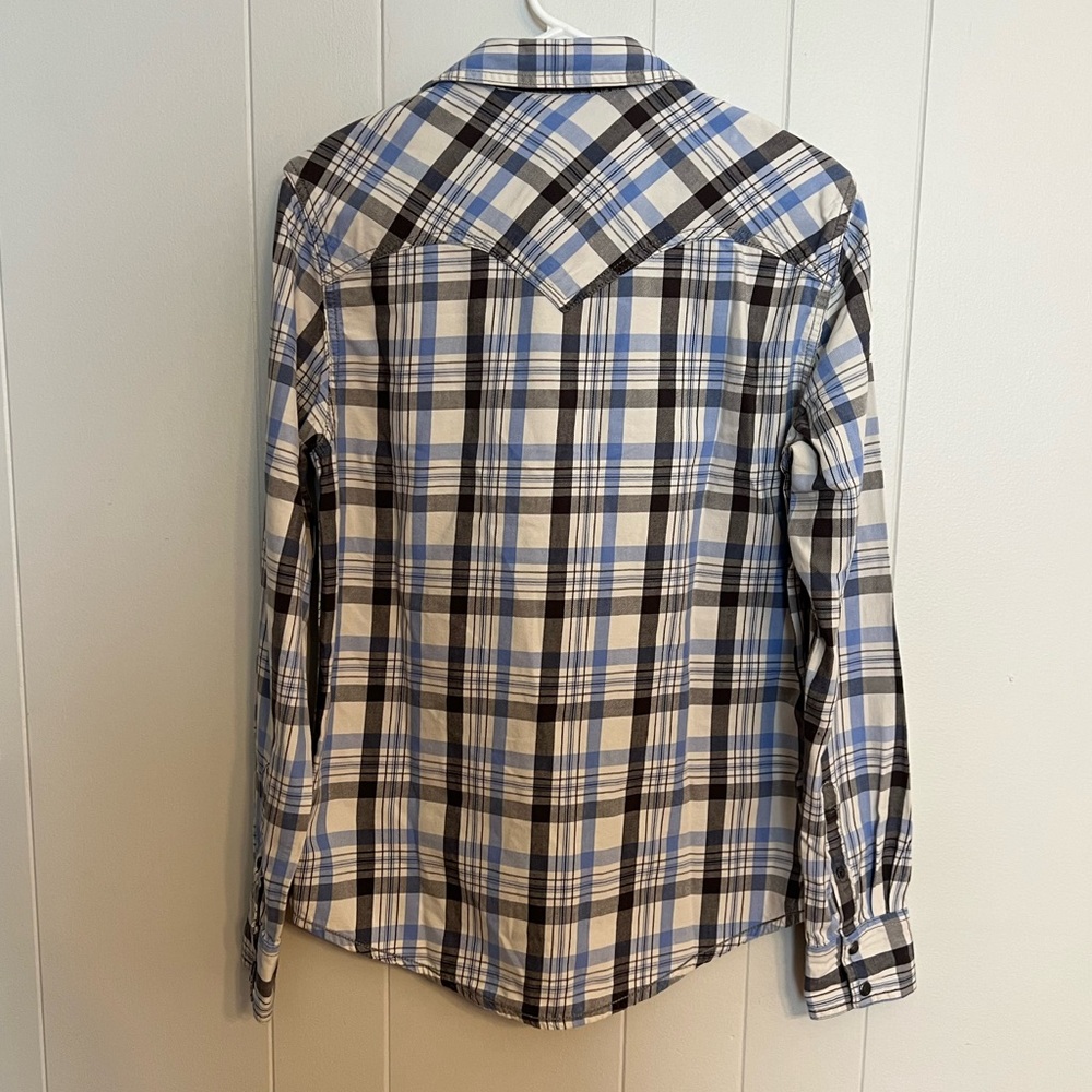 Arizona Jean Co western style button snap flannel size S - Picture 2 of 4